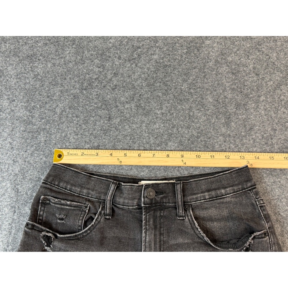 Abercrombie & Fitch High Rise Short Women 28/6 Black Distressed Denim Curve Love - Picture 5 of 8